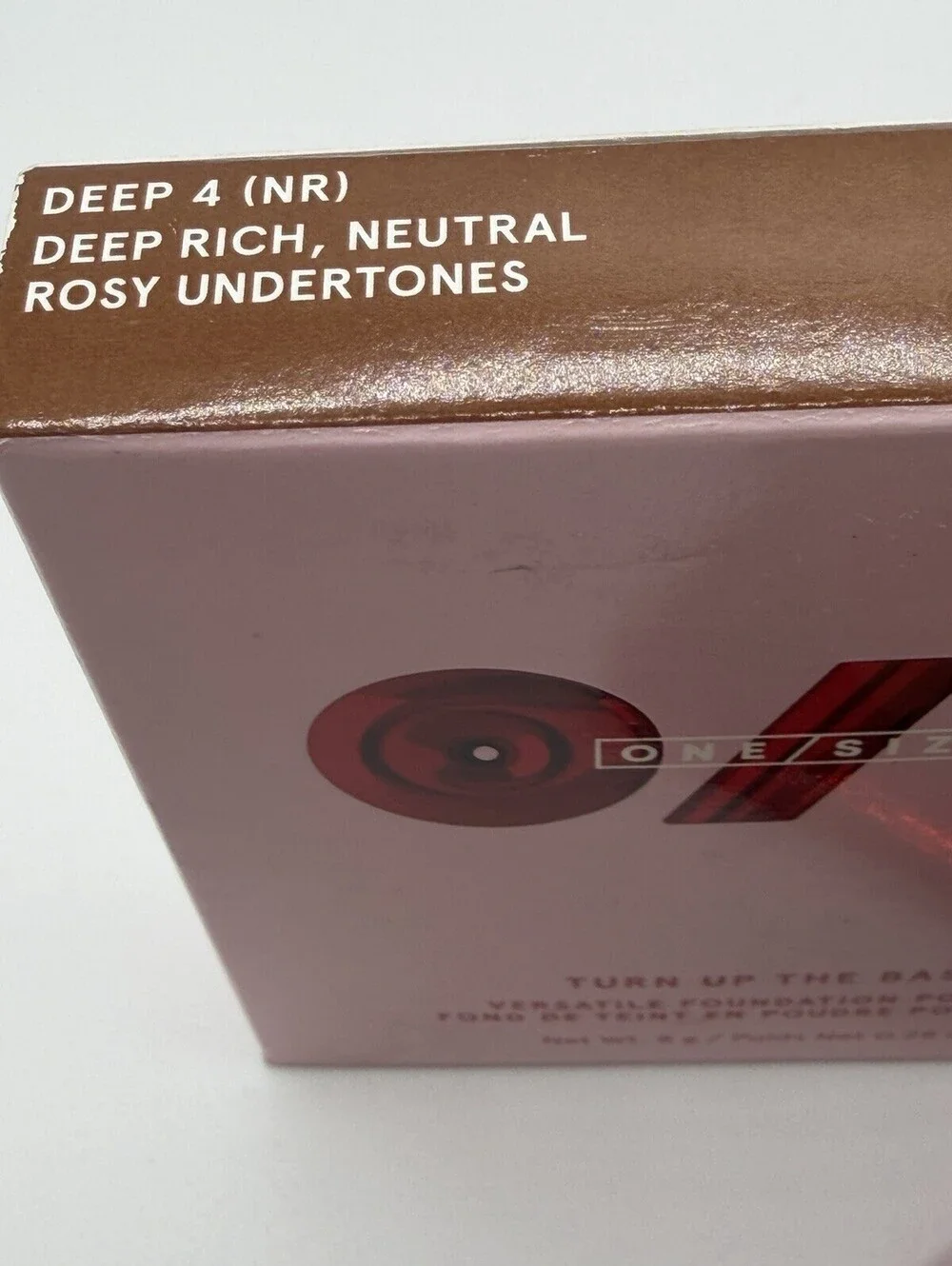ONE SIZE Turn Up The Base Powder Foundation Deep 4 NR 0.28 oz NEW IN BOX